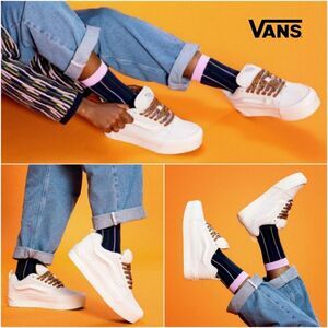 Vans Knu Stack Women's Platform Shoes Vintage Suede in Marshmallow NEW